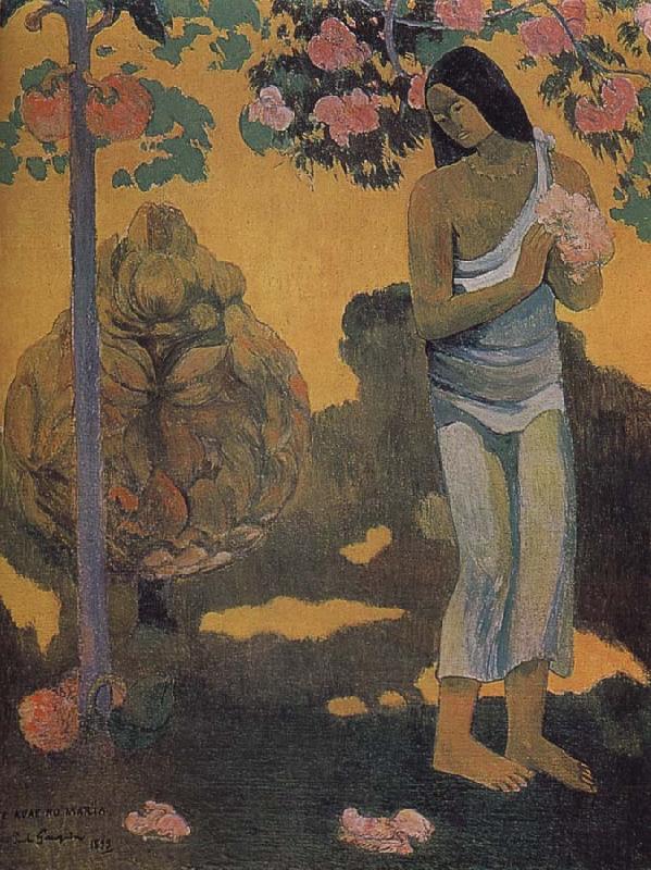 Paul Gauguin Woman holding flowers Germany oil painting art